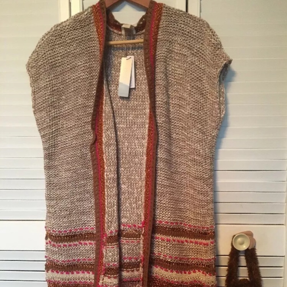 New Cardigan Sweater Vest Size 12 Chico’s 2 L $129